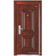 Red Walnut Colour Simple Design Steel Security Door